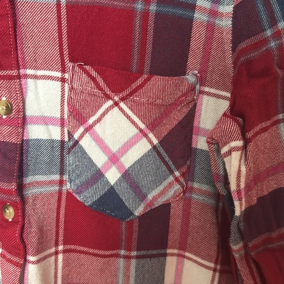 Aeropostale Lightweight Flannel Button Up Long Sleeve Women's Shirt Size Medium - Picture 3 of 8